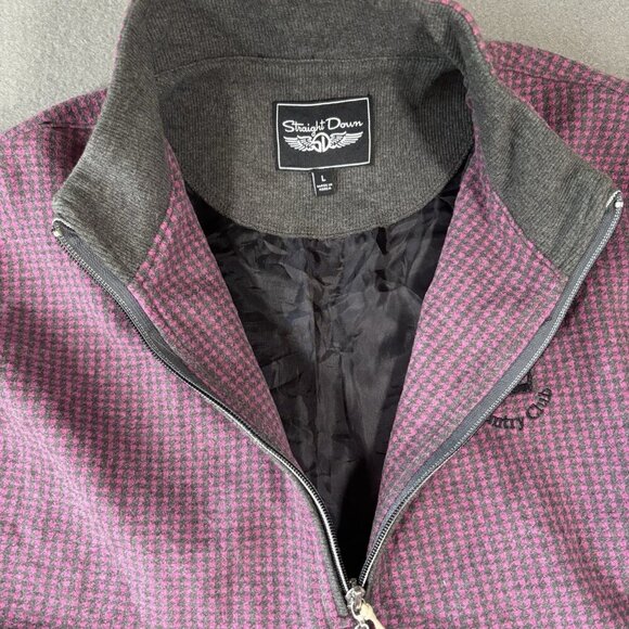 Straight Down Nantucket Mens Large Pink Gray 1/4 Zip golf pullover vest NEW NWT - Picture 12 of 15